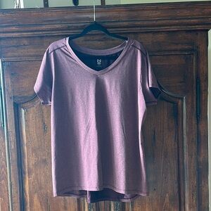 Noble Outfitters Women's V-Neck Short Sleeve Top - Mauve
